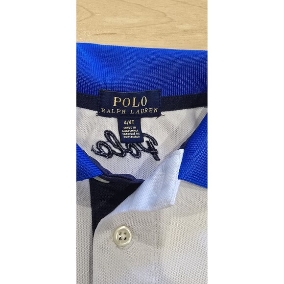 Ralph Lauren Polo Shirt Boys 4 Big Pony Number Crest Preppy Designer Sport Youth - Picture 2 of 5